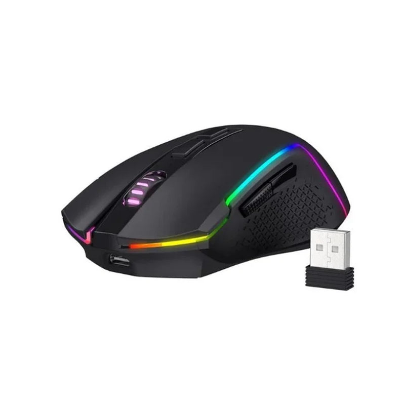 M693 Wireless/Wired BT & 2.4G Bluetooth Gaming 8000 DPI Mouse 3-Mode Connection RGB Backlight for Pc/Mac/Laptop, White